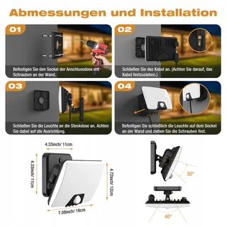 VIGHEP LED Schijnwerper 24W Bewegingssensor Waterdicht Fel IP65 — miniatuur 6