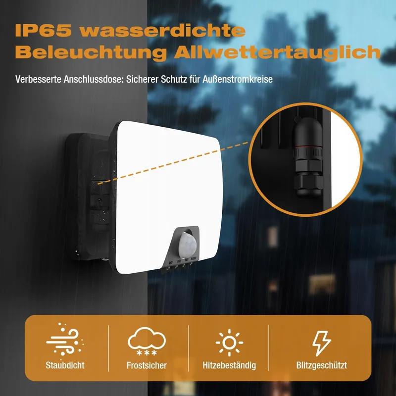 VIGHEP LED Schijnwerper 24W Bewegingssensor Waterdicht Fel IP65 — foto 4