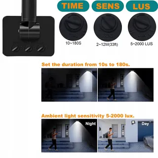 TREOIR LED Schijnwerper Bewegingsmelder Warmwit 10W IP66 — miniatuur 4