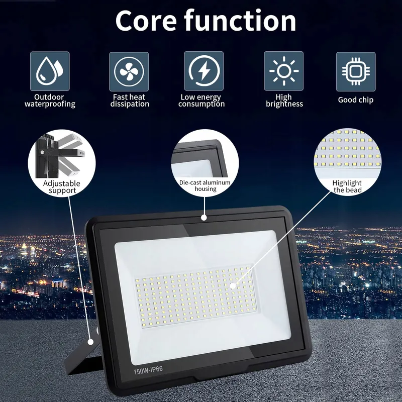 TREOIR LED Schijnwerper Buiten Superfel 150W 15000LM IP66 6000K — foto 3