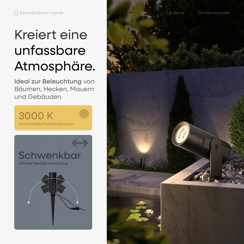 SCANDINAVIAN HOME Set 4 LED Tuinlampen 12V IP65 Warmwit — foto 3