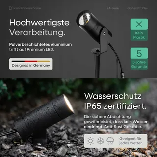 SCANDINAVIAN HOME Set 4 LED Tuinlampen 12V IP65 Warmwit — miniatuur 4