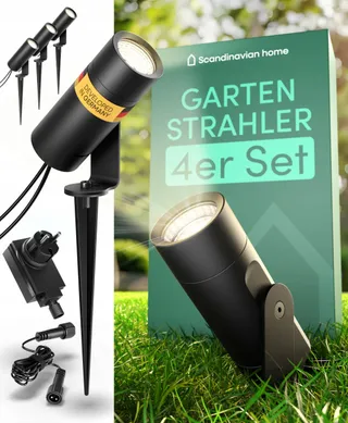 SCANDINAVIAN HOME Set 4 LED Tuinlampen 12V IP65 Warmwit — miniatuur 1