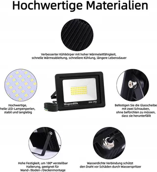 WEGOODLIFE LED Schijnwerper Buiten Waterdicht 3000K IP66 — miniatuur 6