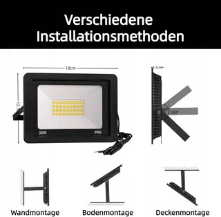 WEGOODLIFE LED Schijnwerper Buiten Waterdicht 3000K IP66 — miniatuur 3