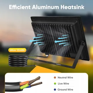 PLAZIQUE LED Schijnwerper Buiten Waterdicht Koudwit 100W IP67 — miniatuur 5