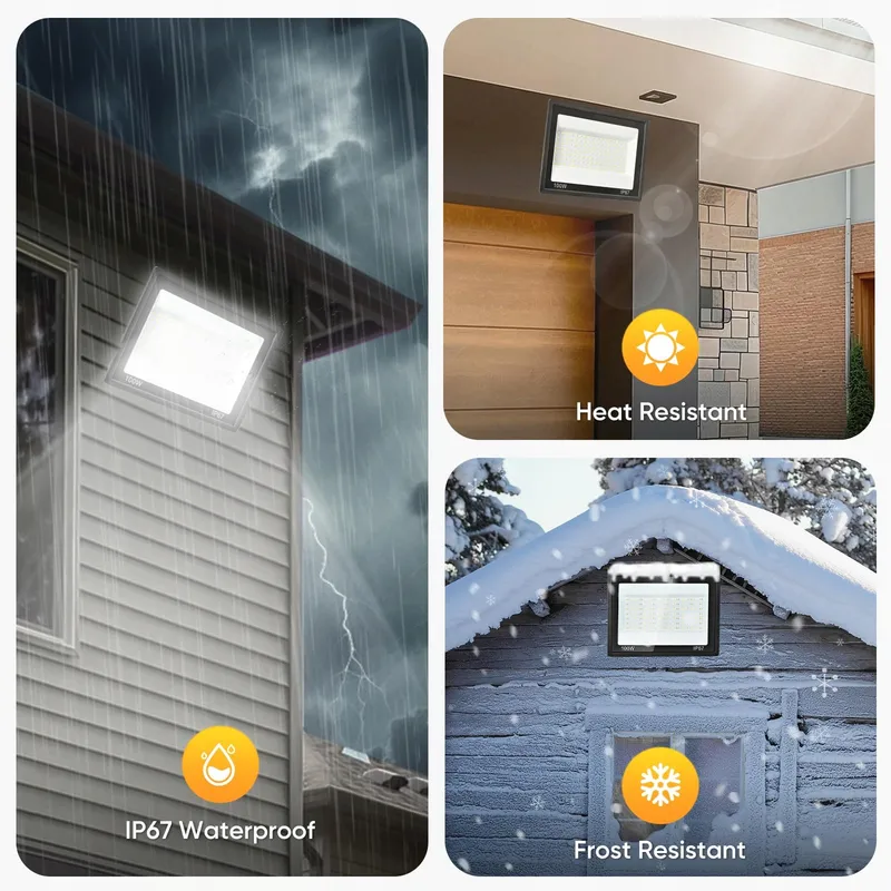 PLAZIQUE LED Schijnwerper Buiten Waterdicht Koudwit 100W IP67 — foto 3