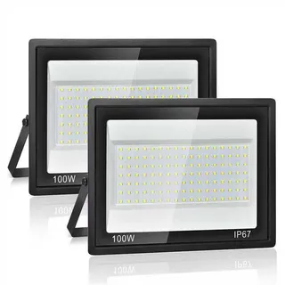PLAZIQUE LED Schijnwerper Buiten Waterdicht Koudwit 100W IP67 — miniatuur 1