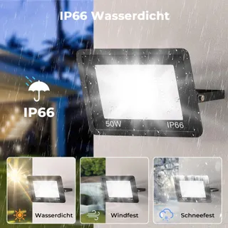 ICRGB LED Schijnwerper Waterdicht Koud Wit 50W 5000LM IP66 — miniatuur 4