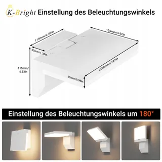 K-BRIGHT LED Buitenwandlamp Tuin Terras Wit 24W IP65 — miniatuur 3