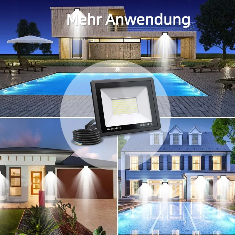 WEGOODLIFE LED Schijnwerper Super Fel Waterdicht 100W IP66 — foto 8