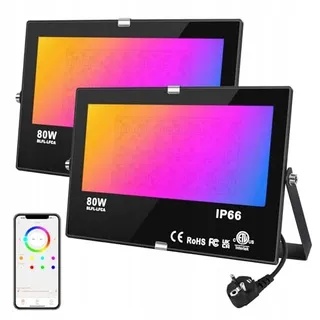 DUSKTEC RGB LED Schijnwerper App Dimbaar 80W — miniatuur 1
