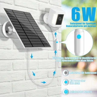 NOOUKUT Zonnepaneel Voor Ring Spotlight Stick Up Cam 6W — miniatuur 3