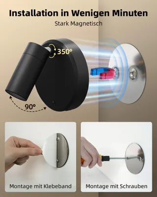 EZVALO LED Wandlamp Draadloos Afstandsbediening Dimbaar 5500mAh — miniatuur 7