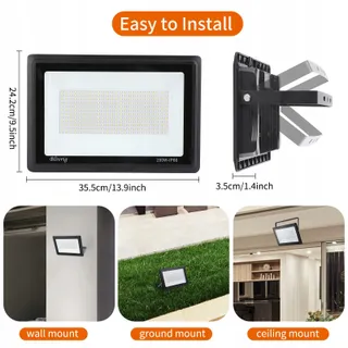 BLIVRIG LED Schijnwerper Buiten Waterdicht 200W IP66 Koudwit — miniatuur 7