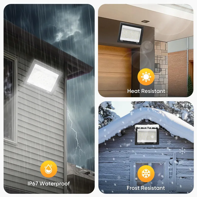 PLAZIQUE LED Schijnwerper Buiten Met Bewegingsmelder Waterdicht 50W — foto 3