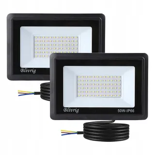BLIVRIG LED Schijnwerper Waterdicht Koud Wit 2x50W IP66 — miniatuur 1
