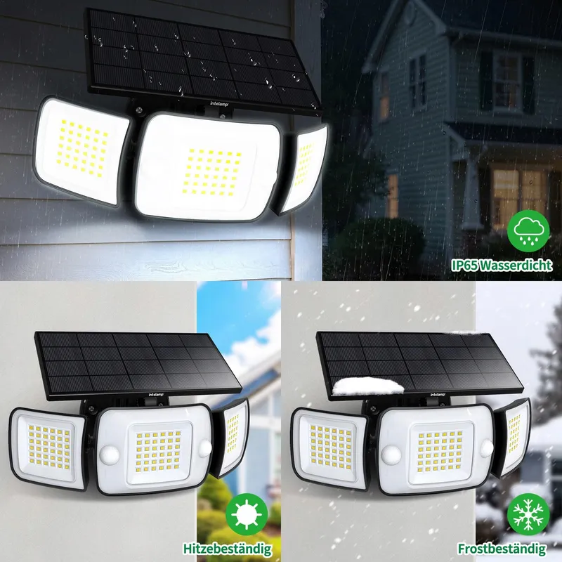 INTELAMP Solar Buitenlamp Bewegingsmelder 2 Stuks IP65 — foto 6