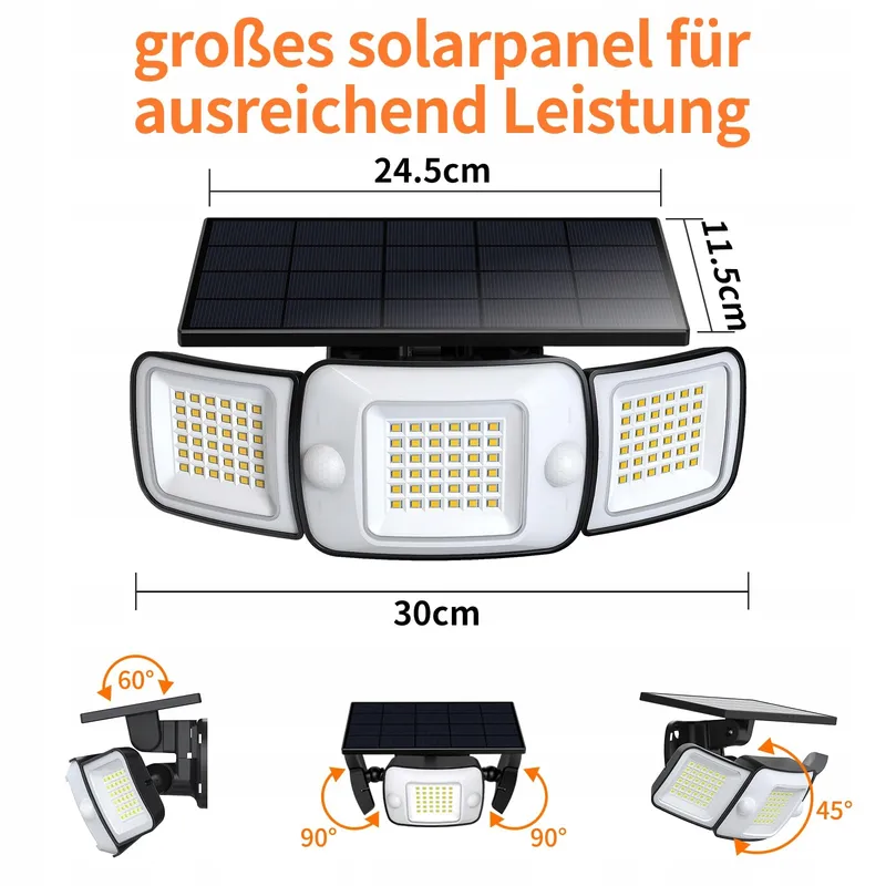 INTELAMP Solar Buitenlamp Bewegingsmelder 2 Stuks IP65 — foto 5