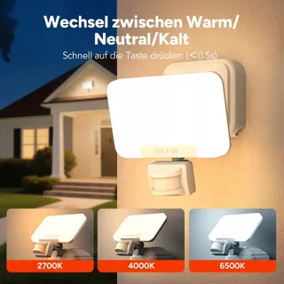 OREiN LED Schijnwerper Buiten Met Bewegingsmelder Wit 27W IP65 — miniatuur 2