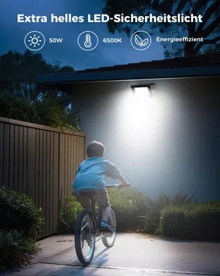 VIGHEP LED Schijnwerper Bewegingsmelder 50W Tuin Garage — miniatuur 6
