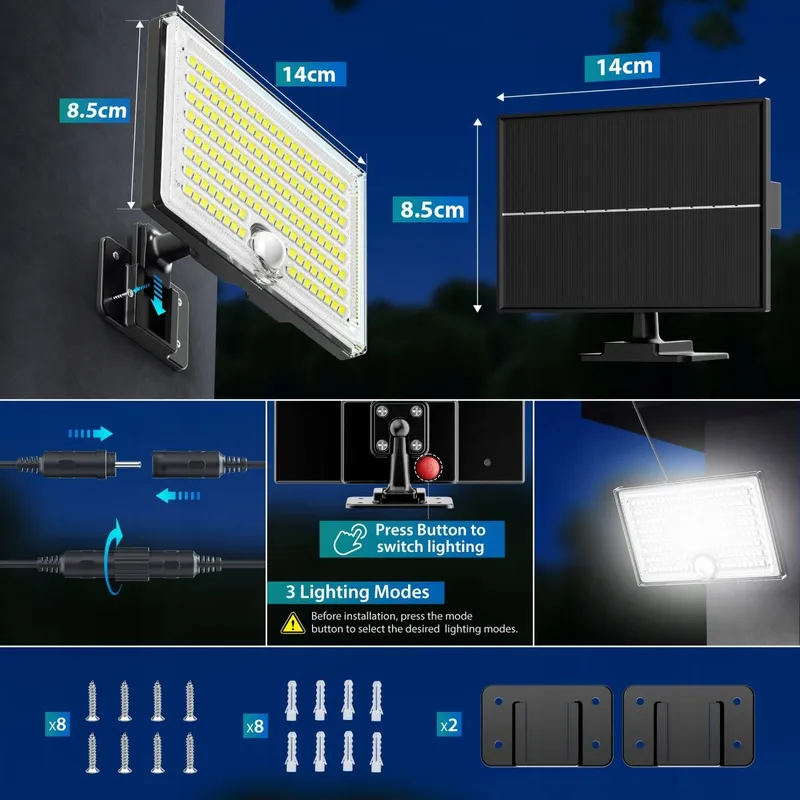 REALKY Solarlampen Met Bewegingssensor Waterdicht Voor Garage IP65 — foto 5