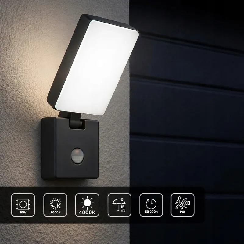 MIRATIC LED Buitenlamp met Bewegingssensor Waterdicht Grijs 10W — foto 2