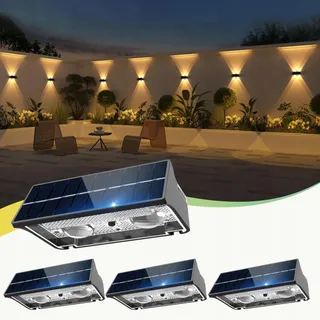 SUNUNINY Solarlampen Buiten RGB Tuin Terras Balkon IP65 4 Stuks — miniatuur 1