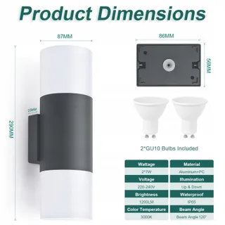 Y LED Wandlamp Binnen Buiten Draaibaar Antraciet 14W IP65 3000K — miniatuur 2