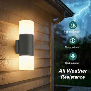 Y LED Wandlamp Binnen Buiten Draaibaar Antraciet 14W IP65 3000K — miniatuur 6