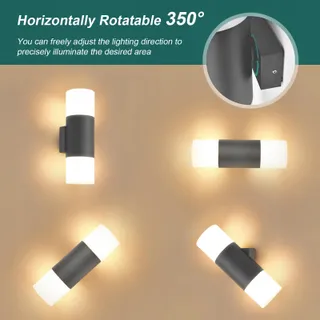 Y LED Wandlamp Binnen Buiten Draaibaar Antraciet 14W IP65 3000K — miniatuur 4