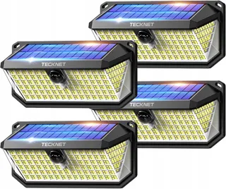 TE Solar Buitenlampen met Bewegingssensor Superhelder IP66 416 LED 4 Stuks