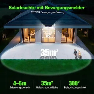 TE Solar Buitenlampen met Bewegingssensor Superhelder IP66 416 LED 4 Stuks — miniatuur 6
