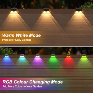 ELLASAY Solar Wandlamp RGB LED Tuin Terras Balkon IP65 — miniatuur 2