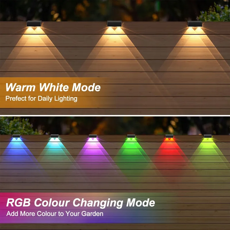 ELLASAY Solar Wandlamp RGB LED Tuin Terras Balkon IP65 — foto 2