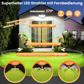 MEIKEE LED Schijnwerper Bewegingsmelder Afstandsbediening IP66 42W 6500K — miniatuur 2