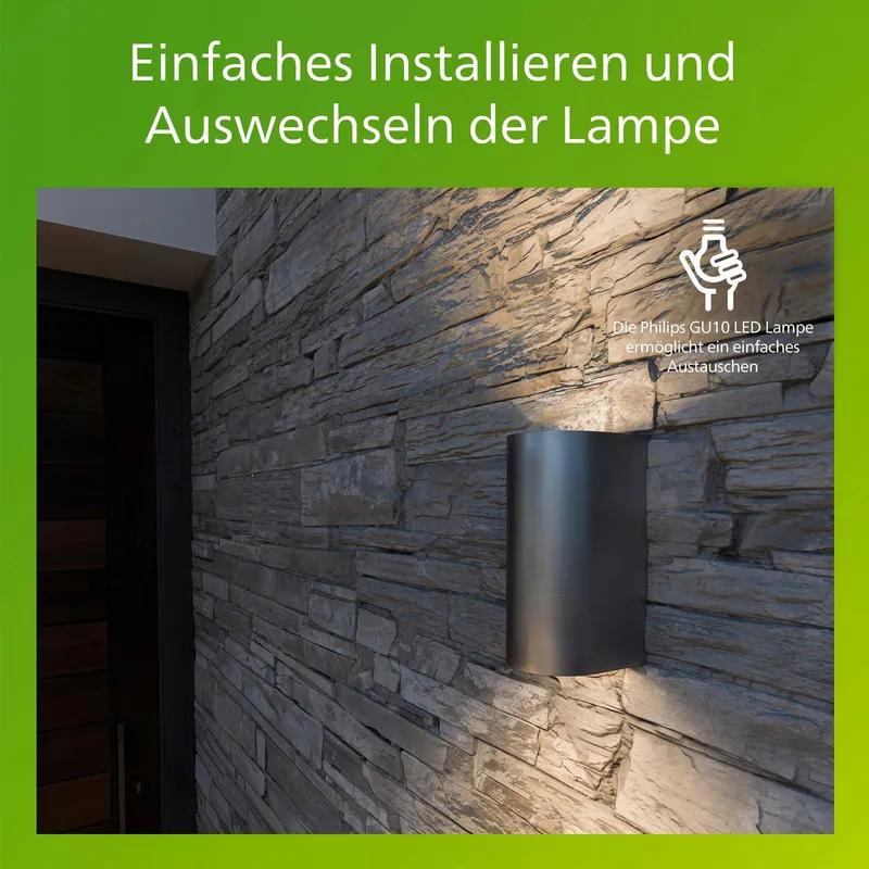 PHILIPS Nightingale Buitenwandlamp Tuin Staal 2x35W — foto 7