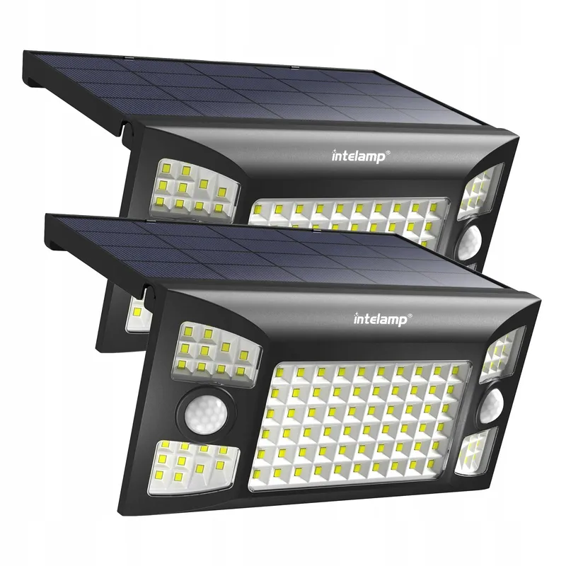 INTELA Solarlamp Bewegingssensor 2 Stuks Waterdicht IP65 Tuin — foto 1