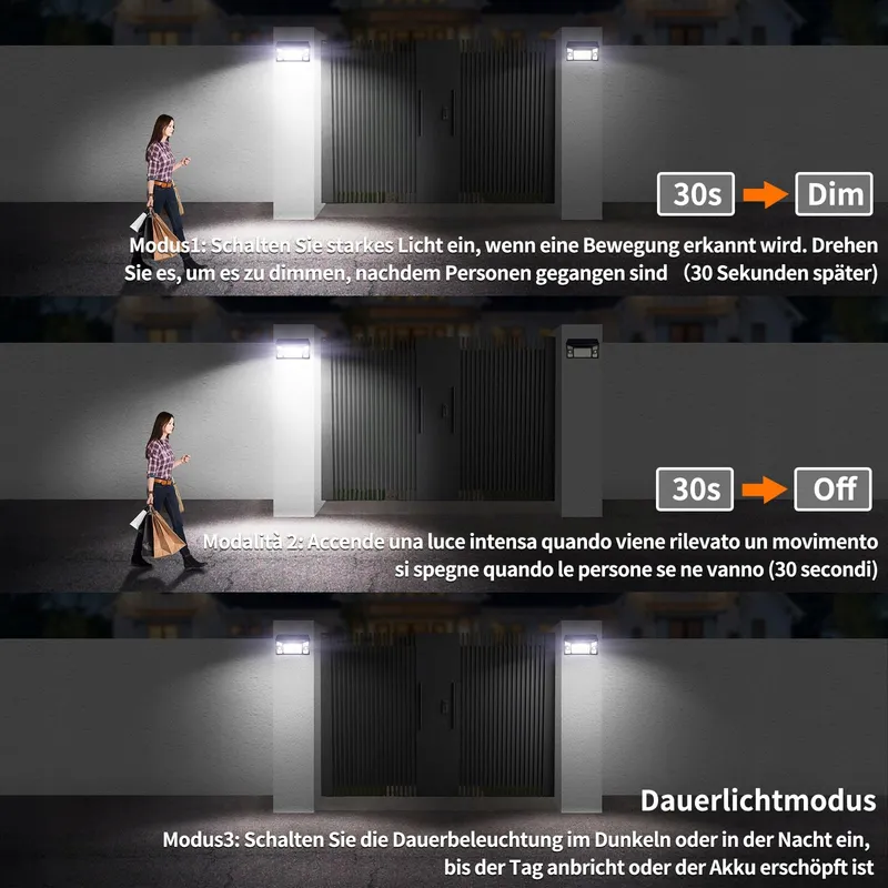 INTELA Solarlamp Bewegingssensor 2 Stuks Waterdicht IP65 Tuin — foto 5