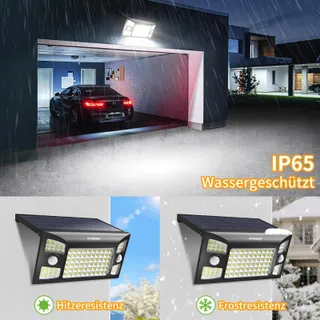 INTELA Solarlamp Bewegingssensor 2 Stuks Waterdicht IP65 Tuin — miniatuur 7