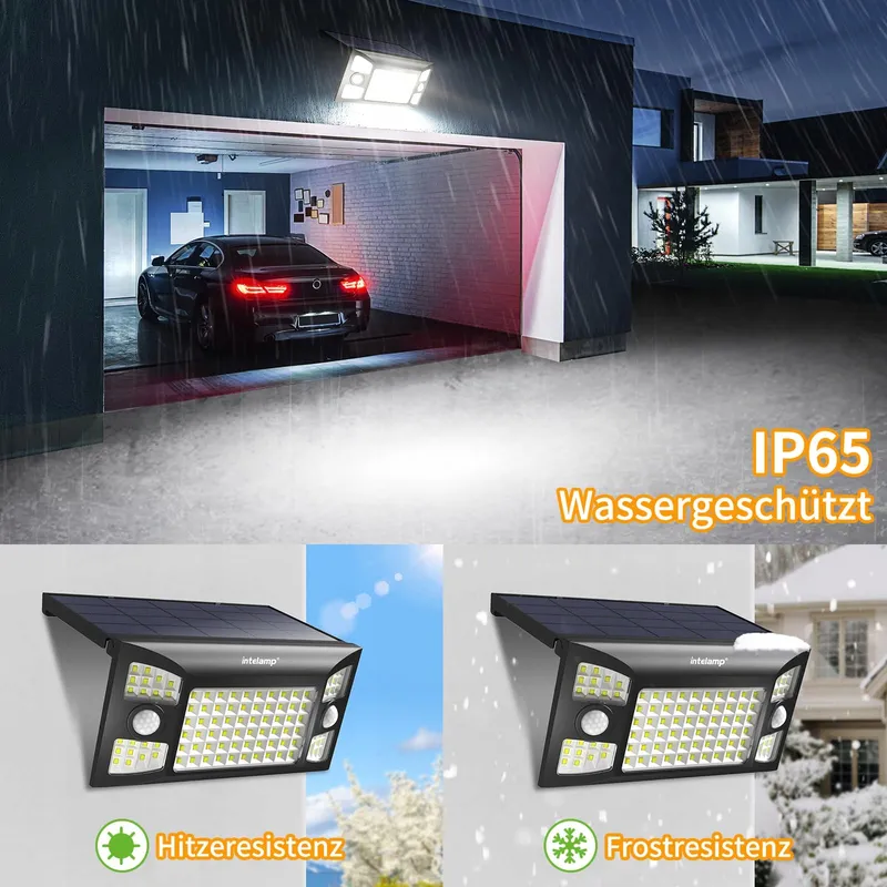 INTELA Solarlamp Bewegingssensor 2 Stuks Waterdicht IP65 Tuin — foto 7
