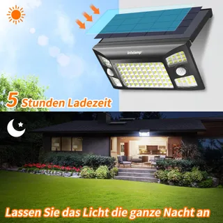 INTELA Solarlamp Bewegingssensor 2 Stuks Waterdicht IP65 Tuin — miniatuur 6