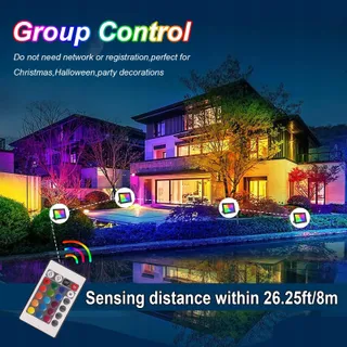 FOSI LED RGB Schijnwerper Buiten Dimbaar Afstandsbediening 50W IP66 — miniatuur 4