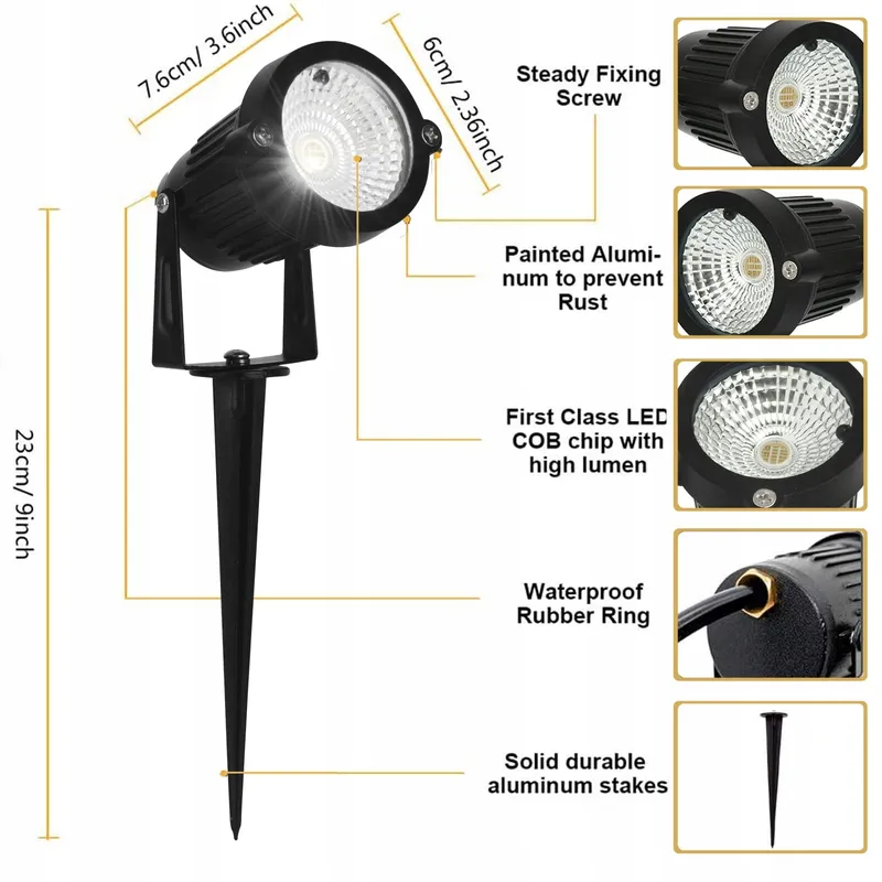 AHOTS LED Tuinlamp RGB met Grondpin Waterdicht 5W IP66 — foto 5