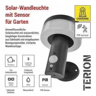 EMOS Solar LED Lamp Bewegingsmelder Huis Tuin Waterdicht 200lm — miniatuur 2