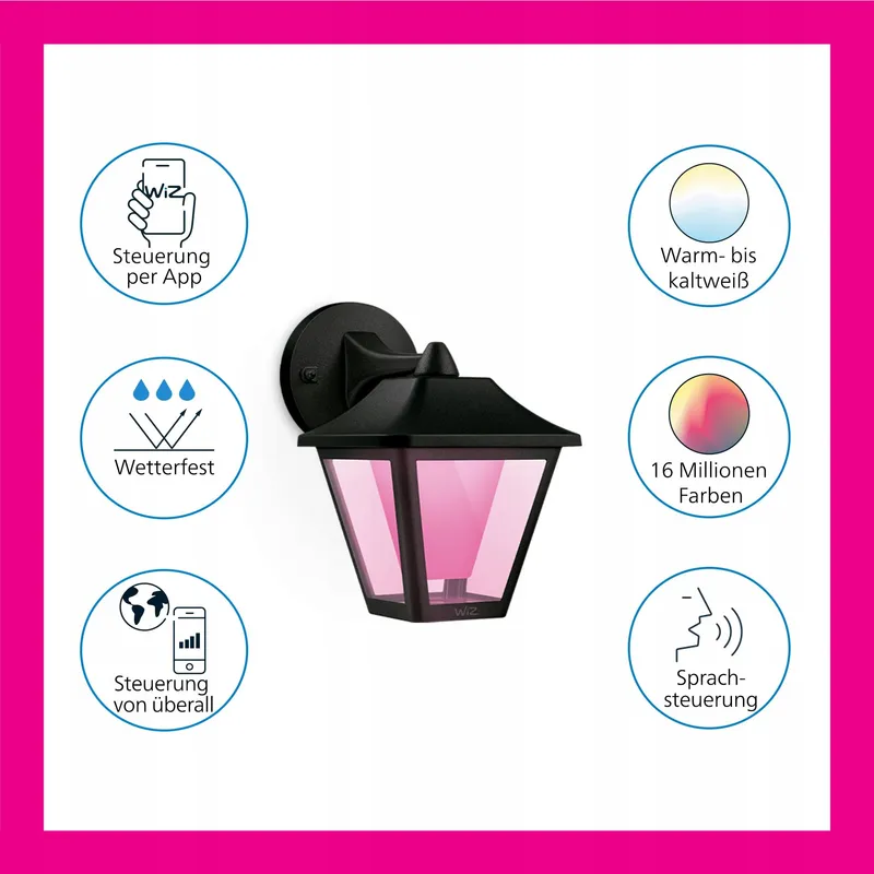 WiZ Smart WiFi Buitenwandlamp Kleur Tuin Terras IP44 — foto 3