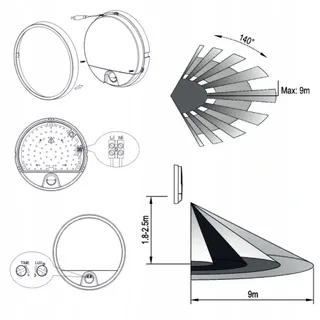 ADVITI Buitenlamp Bewegingssensor Modern Grijs 4000K IP54 — miniatuur 4