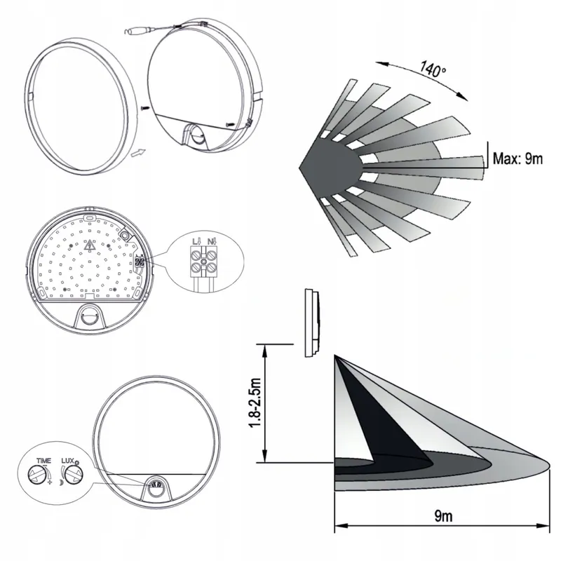ADVITI Buitenlamp Bewegingssensor Modern Grijs 4000K IP54 — foto 4