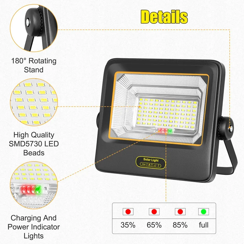 TOPBOS Solarlamp Buiten Afstandsbediening Garage Waterdicht 200W IP67 — foto 6