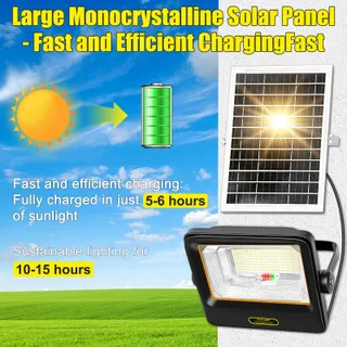 TOPBOS Solarlamp Buiten Afstandsbediening Garage Waterdicht 200W IP67 — miniatuur 2